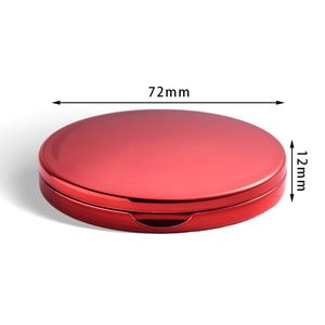 Personalized Luxury Round Shape Dual Side Red Plating Round Fashion <b>Compact</b> <b>Mirror</b> - Product Image 3