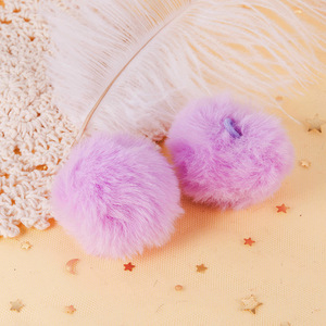 Pompones de Piel Sintética de Conejo con Pedrería de Nantong, 4 cm, Coloridos, Mini, para Manualidades, Sombreros Navideños, Decoraciones Artificiales - Product Image 2