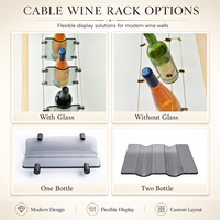 Étagère murale pour le vin moderne personnalisée du sol au plafond avec câble pour le stockage des bouteilles de vin