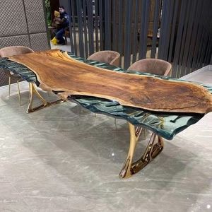 Tavolo da Pranzo per Ristorante in Legno e Resina Epossidica Personalizzato, Arredamento Moderno per Esterni - Product Image 3