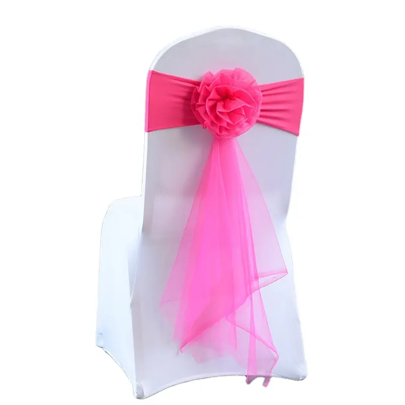 Europese Stijl Goedkope Organza Bruiloft Hotel Banket Decoratieve Stoel Sjerpen Bow Sjerpen