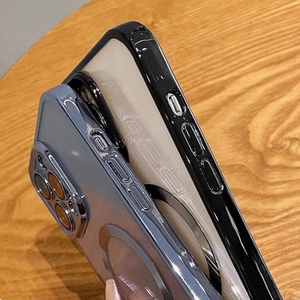 Mạ điện sang trọng Kim Cương-Khung TPU trường hợp điện thoại cho <span class=keywords><strong>Iphone</strong></span> 15/14/13/12 Pro Max với từ tính không dây chức năng sạc - Product Image 4