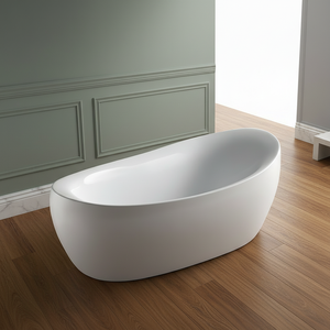 Freestanding Modern Acrylic Bathtubs 1 Person Eco-Friendly <b>Japanese</b> <b>Soak</b> <b>Tub</b> with Drainer and Faucet Included - Product Image 4