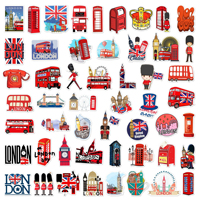 Pegatinas personalizadas de vinilo para cabina telefónica, autobús, equipaje, estilo clásico de Londres, azul, rojo, británico, 50 Uds.