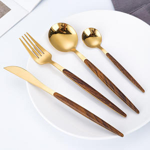 ชุดช้อนส้อมสแตนเลสแบบโปรตุเกส ด้ามไม้ มีด ส้อม ช้อน ขัดเงาอย่างดี สำหรับผู้ใหญ่ - Product Image 5