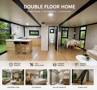 Villa moderne à deux étages pour l'extérieur avec zones de repos et de cuisson indépendantes, maison conteneur extensible