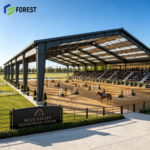 Pavillon sportif modulaire préfabriqué en acier robuste pour arène équestre, à haut plafond, pour l'équitation en salle - Product Image 1