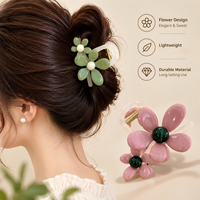 Pince à Cheveux Fleur Coréenne Élégante et Tendance pour Femmes et Filles – Grande Pince Requin Florale – Accessoire de Mode pour Cheveux – Fournisseur d'Usine