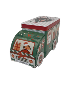 JinKo - Caja de Metal Personalizada con Forma de Coche Navideño Verde y Rojo para Guardar Galletas y Dulces de Navidad, Puerto Rico, para Regalo de Fiesta Navideña - Product Image 5