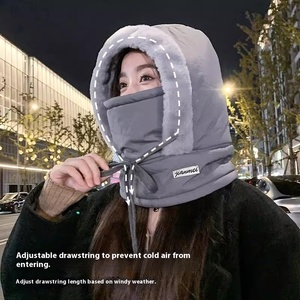 <span class=keywords><strong>Cagoule</strong></span> Lei Feng chaude d'hiver pour hommes et femmes masque de cou intégré grand bord velours épais coupe-vent numérique imprimé cyclisme - Product Image 3