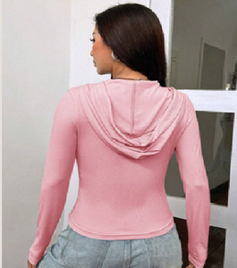 Chemisier rose uni asymétrique à motif floral tissé pour femme – Coupe décontractée confortable pour le quotidien - Product Image 1