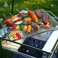 Réchaud de camping portable professionnel NB FAVR pour pique-nique, léger, pliable, argenté, barbecue