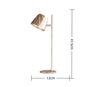 Moderne Metall-Tischlampe mit Batteriebetrieb und Trommelschirm für Schlafzimmer-Leselampe und Nachtlicht - Product Image 2