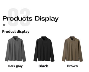 Novedad Otoño 2025: Camisa de Hombre Casual de Negocios con Botones, Tejida, Bordada, Antiarrugas, con Patrón Sólido y Cuello Vuelto para Jóvenes - Product Image 3