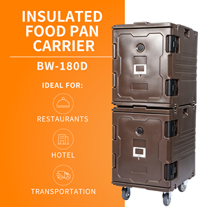 Boîte de <span class=keywords><strong>transport</strong></span> alimentaire isotherme en polyéthylène robuste de 180 L sur roues, grande capacité, pour la livraison de <span class=keywords><strong>traiteur</strong></span> - Product Image 3