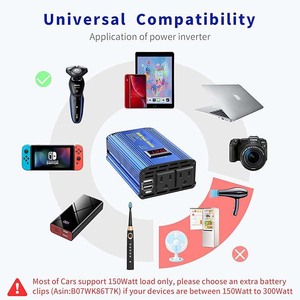 Convertisseur <span class=keywords><strong>DC</strong></span> <span class=keywords><strong>12V</strong></span> à 110V <span class=keywords><strong>AC</strong></span> Adaptateur de chargeur de voiture Onduleur 300W - Product Image 6