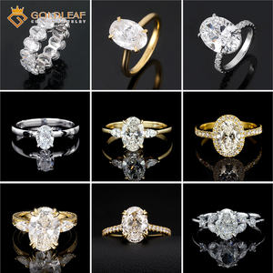 Nouvelles bagues de mariage en zircone cubique Goldleaf, plaquées argent 925, or blanc 18 carats, 1CT 2CT 3CT, taille brillant rond, bagues de fiançailles - Product Image 6