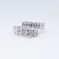 Anello di Fidanzamento con Diamanti Sintetici in Platino PT950, Elegante Anello Impilabile da Donna per Matrimonio, Gioielleria Fine