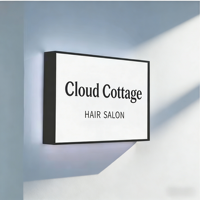 Boîte lumineuse publicitaire extérieure décorative personnalisable en aluminium et acrylique, panneau lumineux suspendu pour entreprise, enseigne lumineuse LED