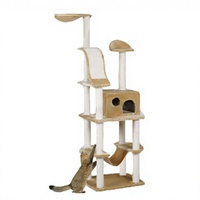 Arbre à chat et tour multi-niveaux en sisal durable pour intérieur avec hauteur réglable - Maison à gratter de luxe pour chat