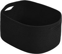 Petit panier de rangement en coton tissé de forme rectangulaire - Durable et sûr pour les étagères, les vêtements, les serviettes, les livres, la lessive et les jouets pour chiens