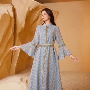 Nouvelle Abaya Ethnique Longue et Respirante de Dubaï 2026 – Robe Décontractée pour Mariage et Ramadan en Polyester Brodé avec Manches Cloche Élégantes - Product Image 6
