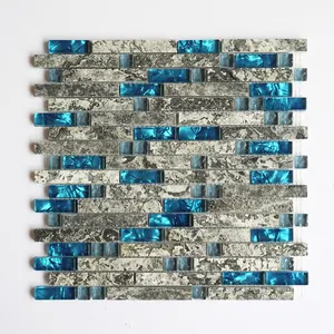 Современная дизайнерская плитка, уникальная оптовая цена, мозаичная настенная плитка, Кухонное стекло, Смешанная каменная мозаичная плитка