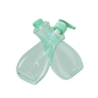 Botol Pompa Lotion PETG Lengkung Embossed Kosong Choebe dengan Logo Kustom untuk Kemasan Kosmetik Sampo Kondisioner Grosir