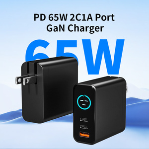<span class=keywords><strong>Chargeur</strong></span> rapide intelligent à écran TFT AI 65W 100W avec ports 2C1A Type-C et USB-A QC 3.0, ignifuge pour ordinateur portable et montre connectée - Product Image 1