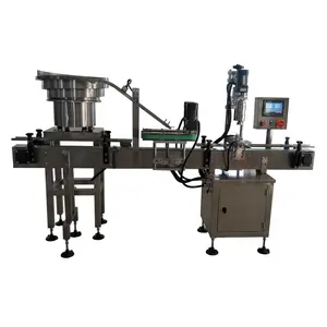 Full-Automatische Enkele Kop Automatische Plastic Fles Afdichting Trigger Capping Machine En Caps Feeder