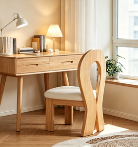 Modern Scandinavian Solid Wood Dining Chair with <b>Foam</b> <b>Padding</b> Ergonomic Design for Home Furniture - Product Image 4