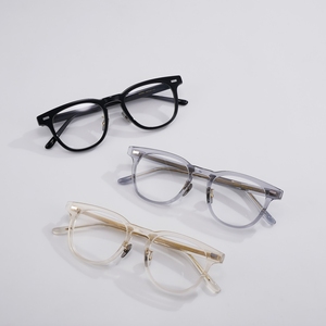 Vintage Round Square <b>Glasses</b> Frame for Men <b>Women</b> <b>Clear</b> Crystal Acetate Eyeglasses Adjustable Metal Nose Pads Anti Blue Light - Product Image 2
