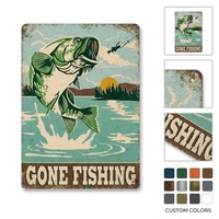 Plaque murale décorative en métal vintage personnalisée 20x30cm, impression sérigraphique, logo et forme sur mesure