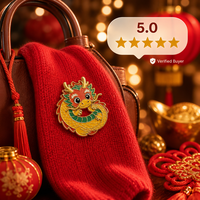 Broche Mignonne Dragon Chinois 3D en Émail Souple, Contour Doré, Bijoux du Nouvel An Chinois, Épingles de Revers, Badges Métalliques Personnalisés en Gros
