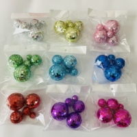 Lot de 5 décorations de gâteau personnalisables en forme de boule miroir disco pour photographie, thème Joyeux Anniversaire, 2cm, 3cm, 4cm, 5cm, 6cm