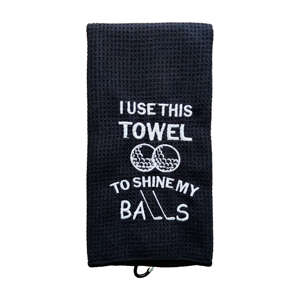 Ensemble textile deux pièces, vente chaude, serviette de golf en microfibre gaufrée à trois plis avec logo brodé - Product Image 4