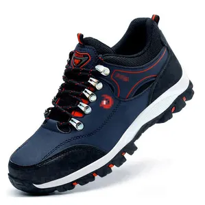 حذاء عمل عملي رجالي متين بأحدث تصميم لعام 2024 حذاء أمان من الفولاذ للجري ضد التزحلق