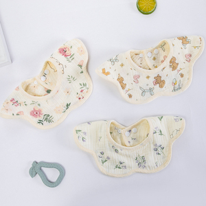 مريلة أطفال من الموسلين، مريلة أطفال قطنية قابلة لإعادة الاستخدام، مريلة أطفال قطنية ناعمة بنقوش جاهزة - Product Image 5