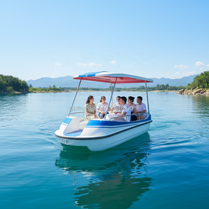 Barco de pedales de 4 plazas para juego de agua Barco de parachoques eléctrico de fibra de vidrio con construcción de acero para familias y amigos - Product Image 6