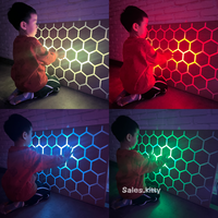 Panel de Luz LED con Forma de Panal de Abeja para Terapia Sensorial Táctil para Autismo, con Cambio de Color, Equipo para Sala Sensorial