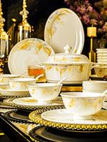Service de table en porcelaine osseuse de luxe, peint à la main, motif feuille, coloris céladon, bols et assiettes, sans plomb, compatible micro-ondes, fabriqué au Jiangxi