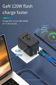 GAN adaptateur de voyage universel gan chargeur ordinateur portable accessoires rétractables plaques d'or électrique portable ev 124v sam sung chargeur - Product Image 5