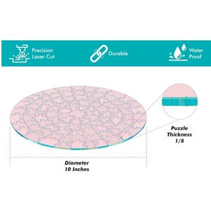 Puzzle en acrylique de couleur arc-en-ciel personnalisé, puzzle rond en acrylique unique changeant de couleur, cadeau, puzzle impossible - Product Image 2