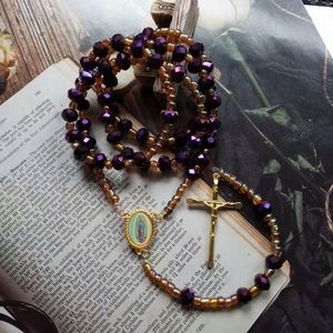 Collier de prière en perles de cristal à la mode avec croix de Jésus pour cadeau - Product Image 5