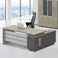 Mobilier de bureau en bois TH-914 Gestionnaire de bureau d'ordinateur Table de PDG Bureau de direction moderne en forme de L