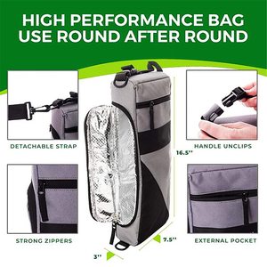 Bán buôn OEM mô hình thương hiệu cl066 Golf <span class=keywords><strong>Cooler</strong></span> Túi sáu bia có thể hai chai rượu vang cách nhiệt tay áo có thể gập lại dây kéo di động đóng cửa - Product Image 4