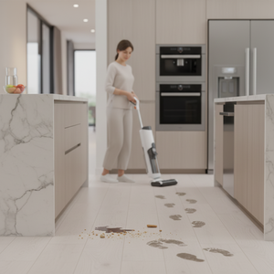 Nettoyeur de sols électrique portatif, aspirateur et balayeuse pour intérieur, pour nettoyage humide et sec - Product Image 2