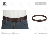 Cintura Intrecciata da Uomo 4,0 Cm X 125 Cm con Fibbia in Plastica Color Caffè - Product Image 3