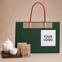 Enveloppes blanches à cordon pour sacs de courses, rangement et présentation, avec logo personnalisable, fermeture à œillet et cordon, type boîte