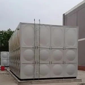Tanque de isolamento modular FRP GRP para água, tanque reforçado retangular de 10.000 litros para armazenamento de água, agricultura